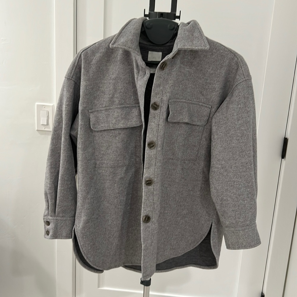 Grey Melange H&M Shirt Jacket